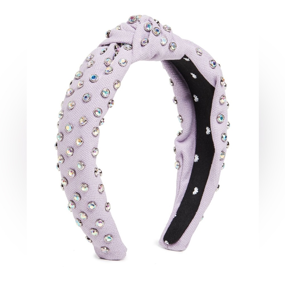 Lele Sadoughi purple crystal woven headband